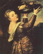 TIZIANO Vecellio Girl with a Basket of Fruits (Lavinia) r oil painting picture wholesale